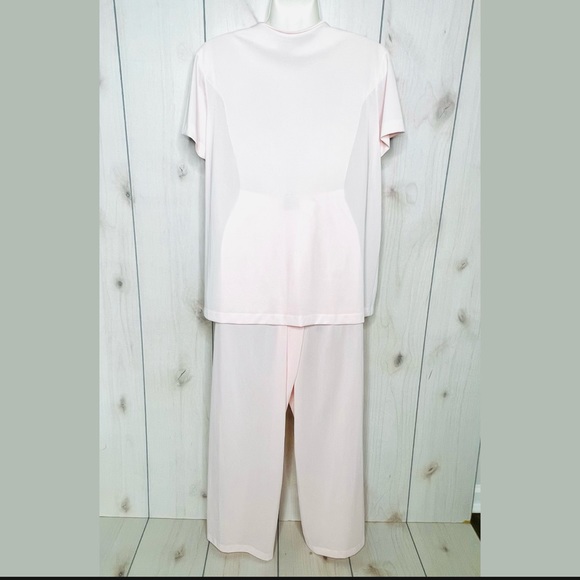 Vintage Vanity Fair Pink Silky Pajama 3 Pc Set  Robe Top Pants EXC - Picture 9 of 12